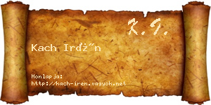 Kach Irén névjegykártya